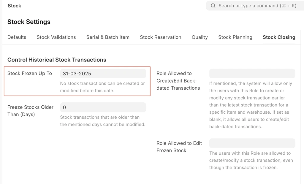 change valuation method